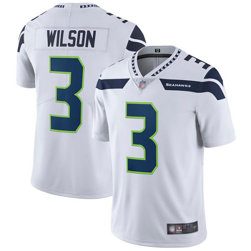 Seattle Seahawks Limited White Men Russell Wilson Road Jersey NFL Football #3 Vapor Untouchable